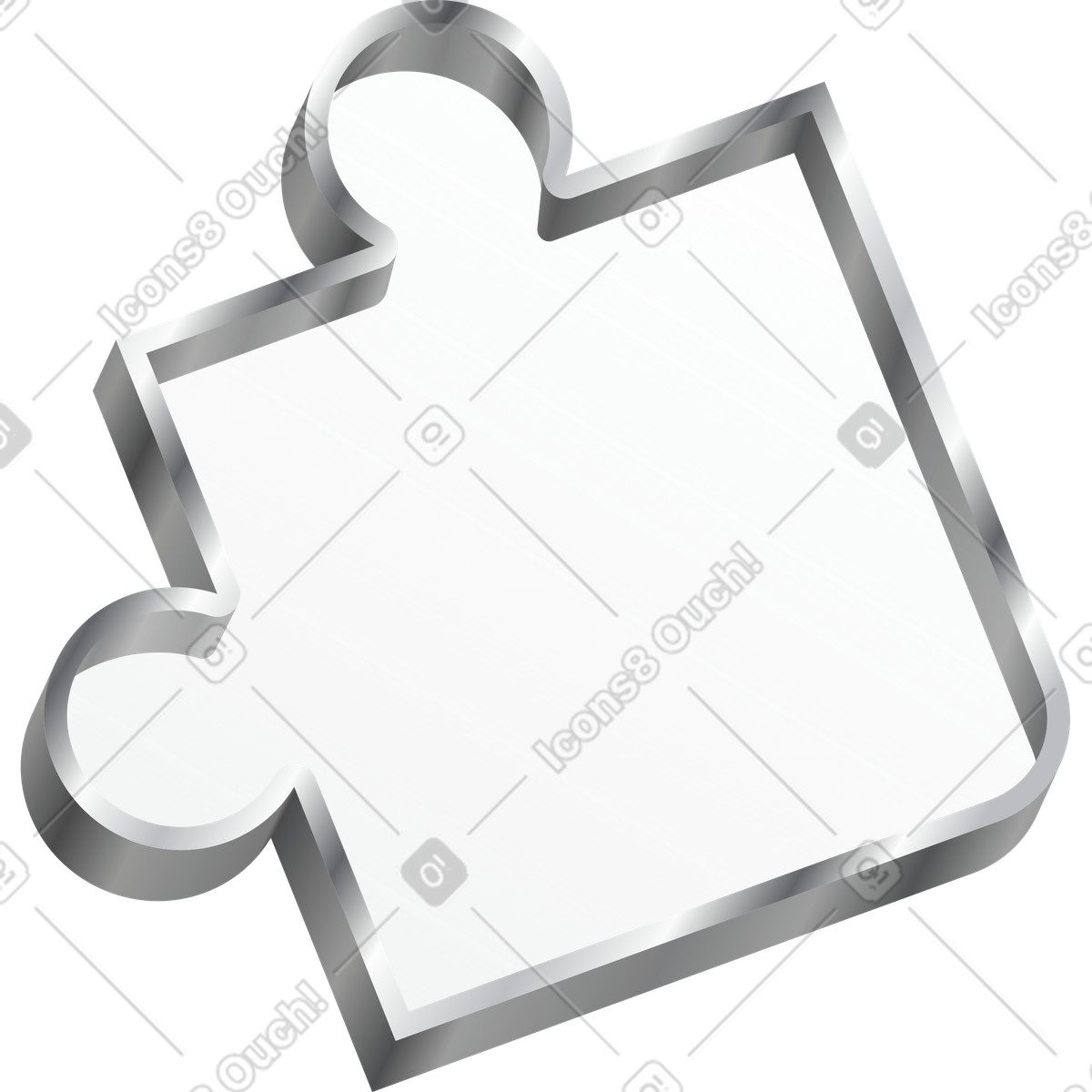 Metallic puzzle piece illustration in Token style download in PNG, SVG