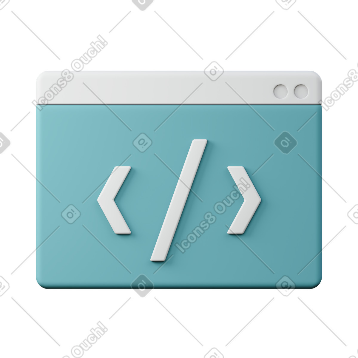 Browser window with code symbol, Software development and programming illustration in PNG, SVG