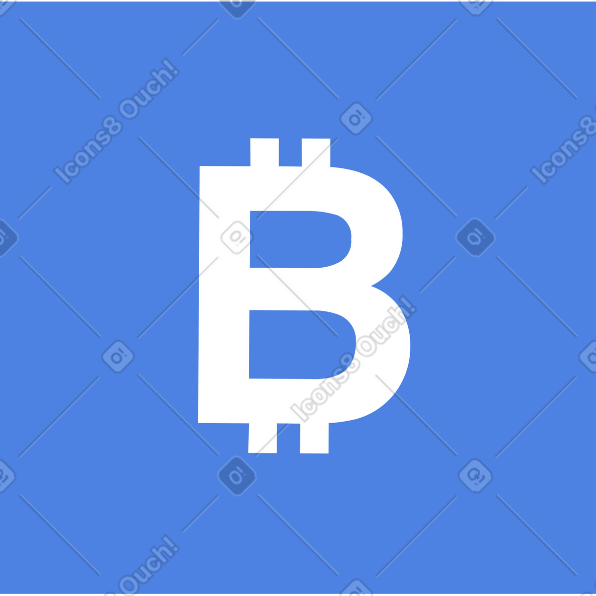 Ilustración Signo de bitcoin azul en estilo Network a descargar en PNG y SVG