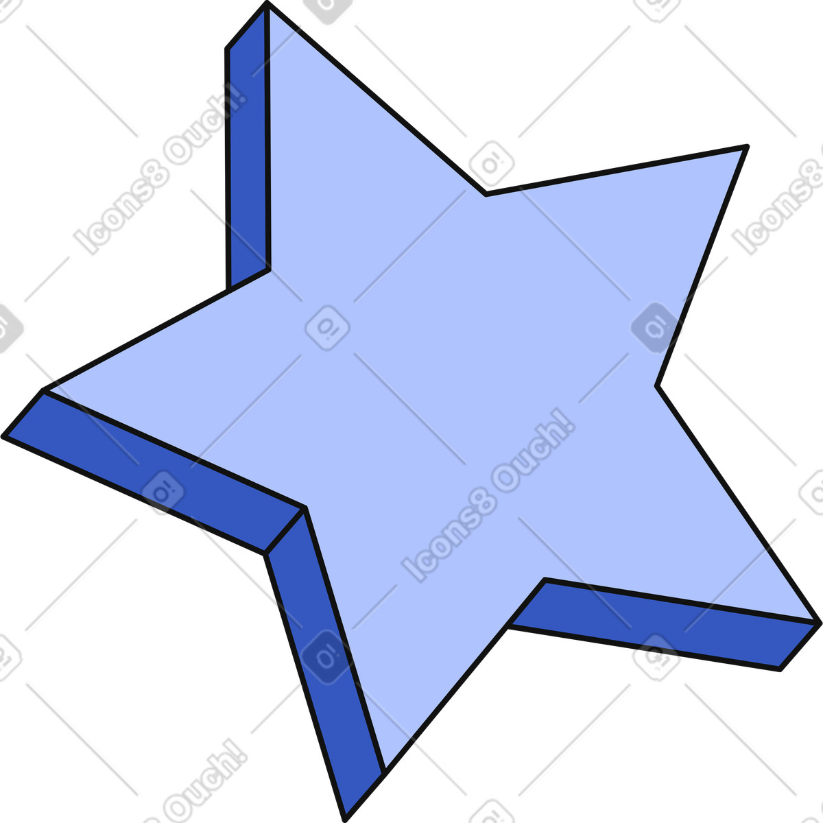Ilustración Icono estrella en estilo Techny a descargar en PNG y SVG