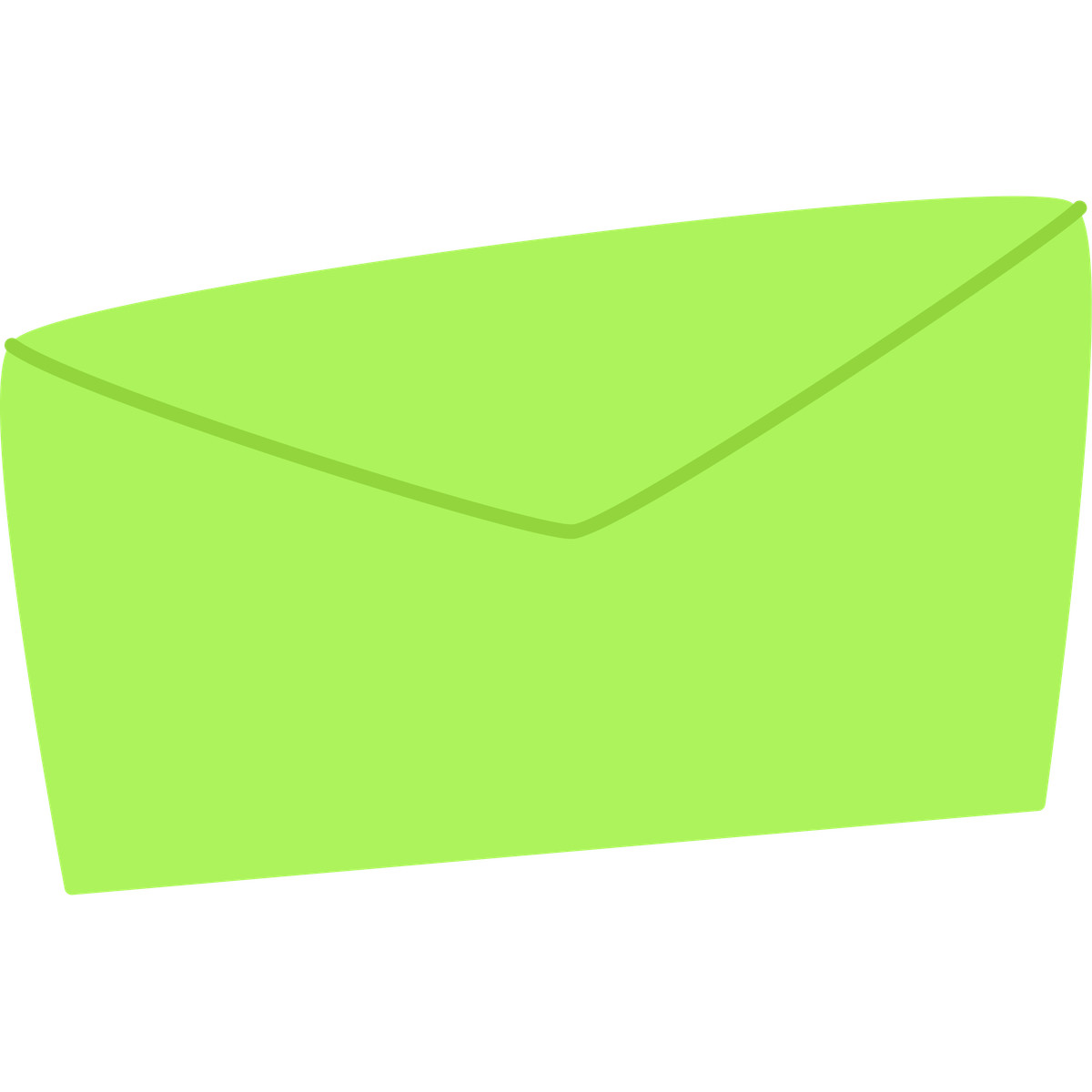Green envelope-Illustration im Bouncy-Stil als Download in PNG, SVG