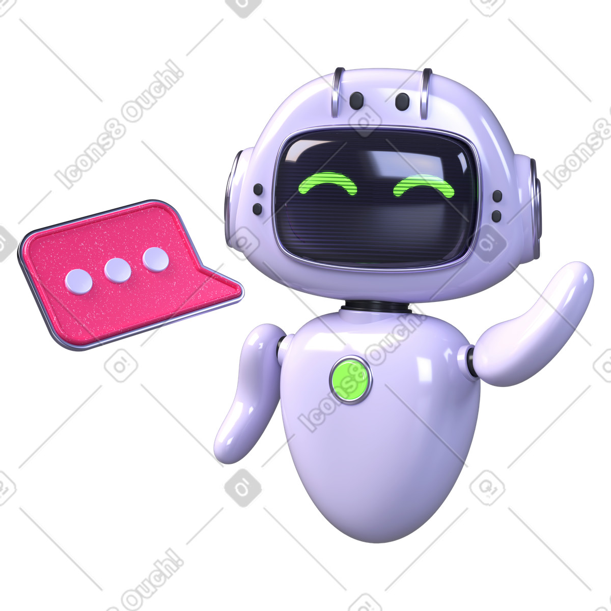 AI chatbot with speech bubble, Virtual assistant for customer support illustration in PNG, SVG
