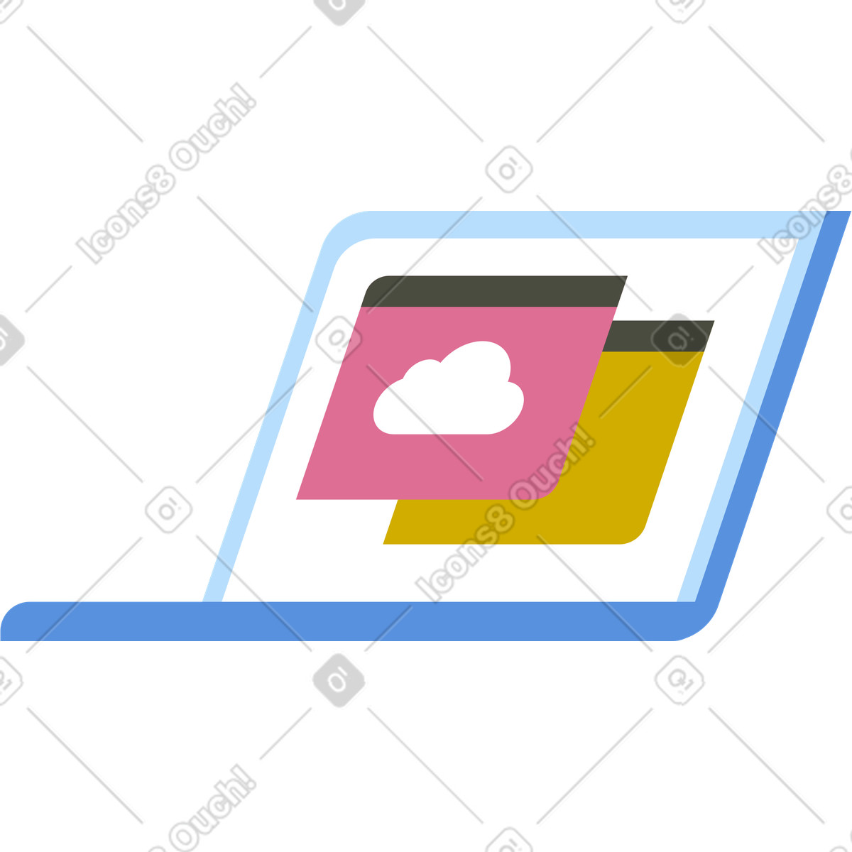 下载 Vector 风格的 笔记本电脑 插画，支持 PNG、SVG 格式