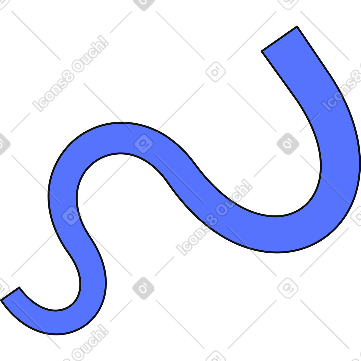 Main 스타일의 Path line showing curved route direction and navigation journey concept 일러스트레이션 PNG, SVG 다운로드
