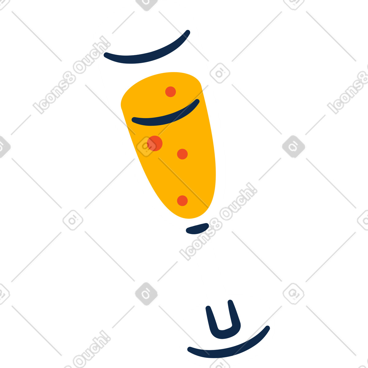 Champagner weinglas-Illustration im Flame-Stil als Download in PNG, SVG
