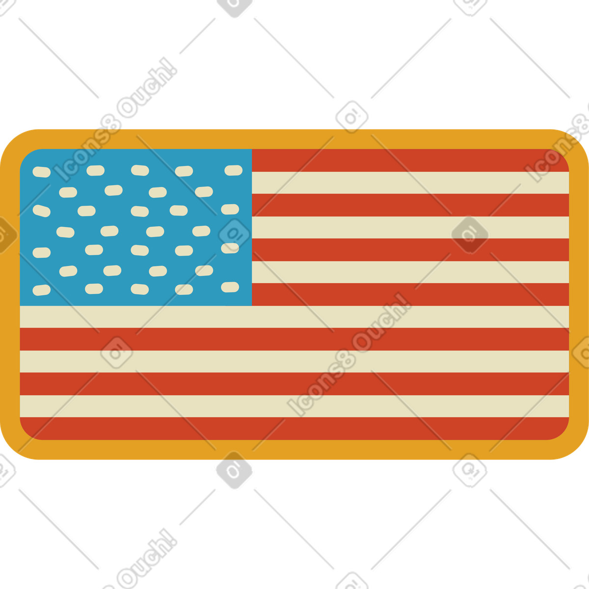 Ilustração de Bandeira americana em no estilo Arabica para baixar em PNG, SVG