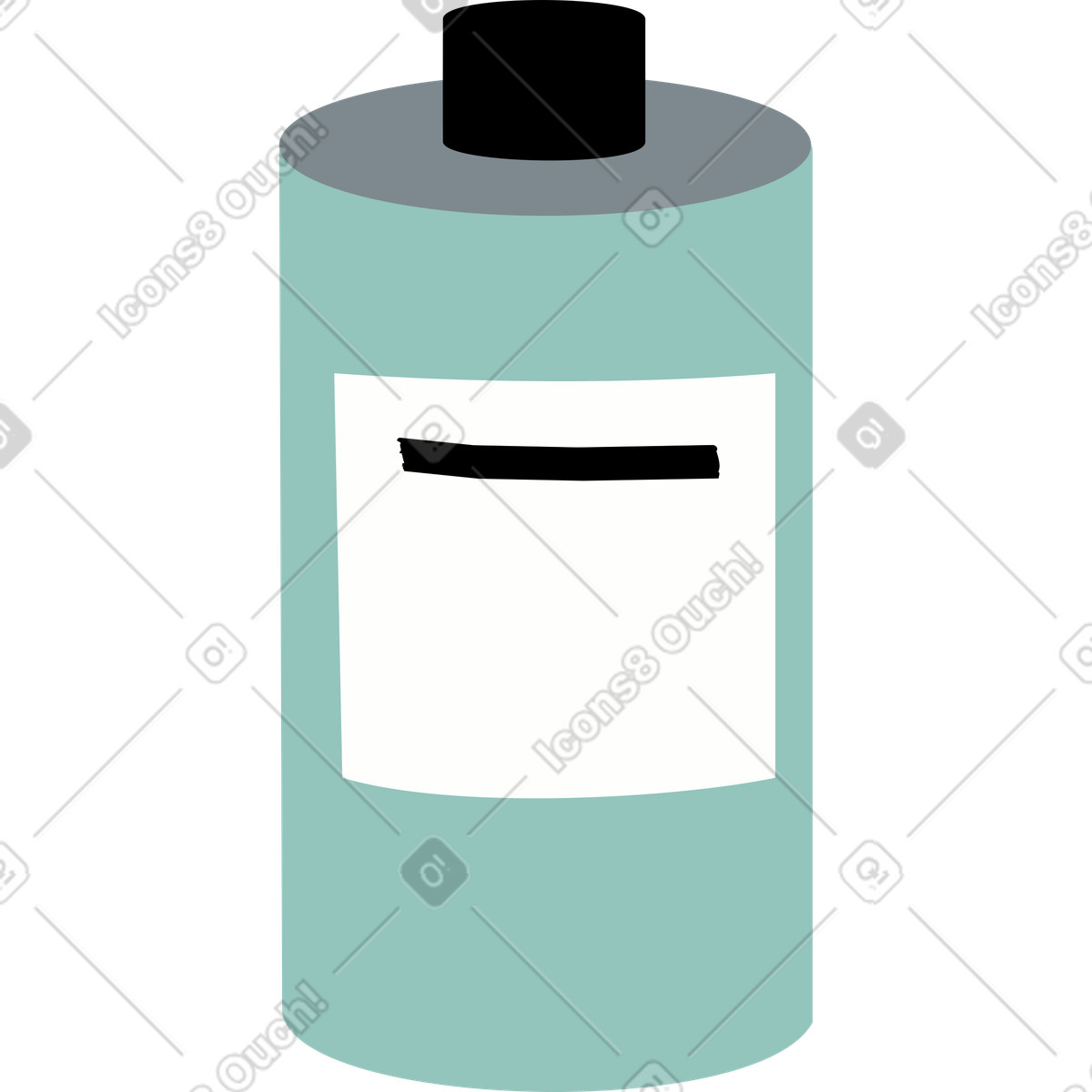 Agente di balneazione in una bottiglia verde illustrazione stile Lagom scarica PNG, SVG