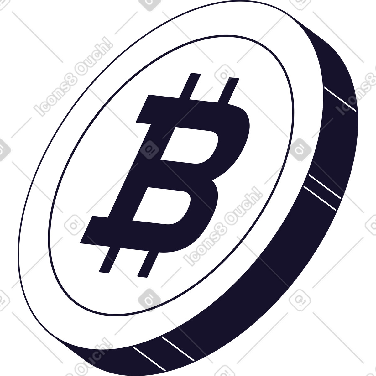 Bitcoin coin illustration in PNG, SVG