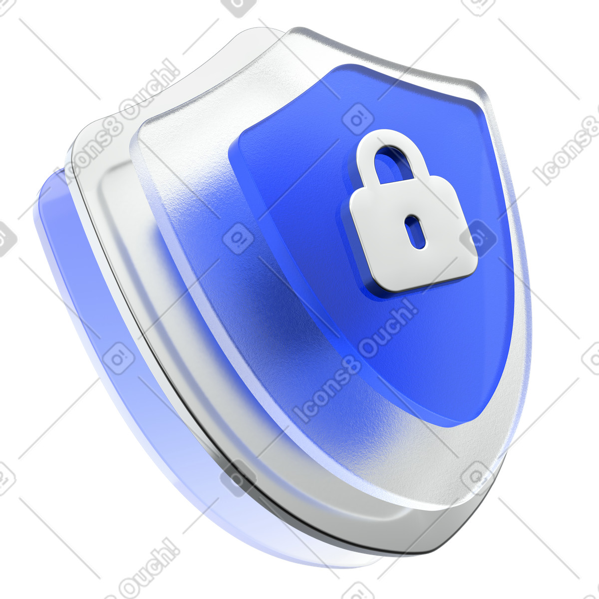 Scudo di sicurezza con serratura, privacy online e accesso sicuro, protezione dei dati informatica illustrazione in stile 3D Enterprise scarica in PNG, SVG