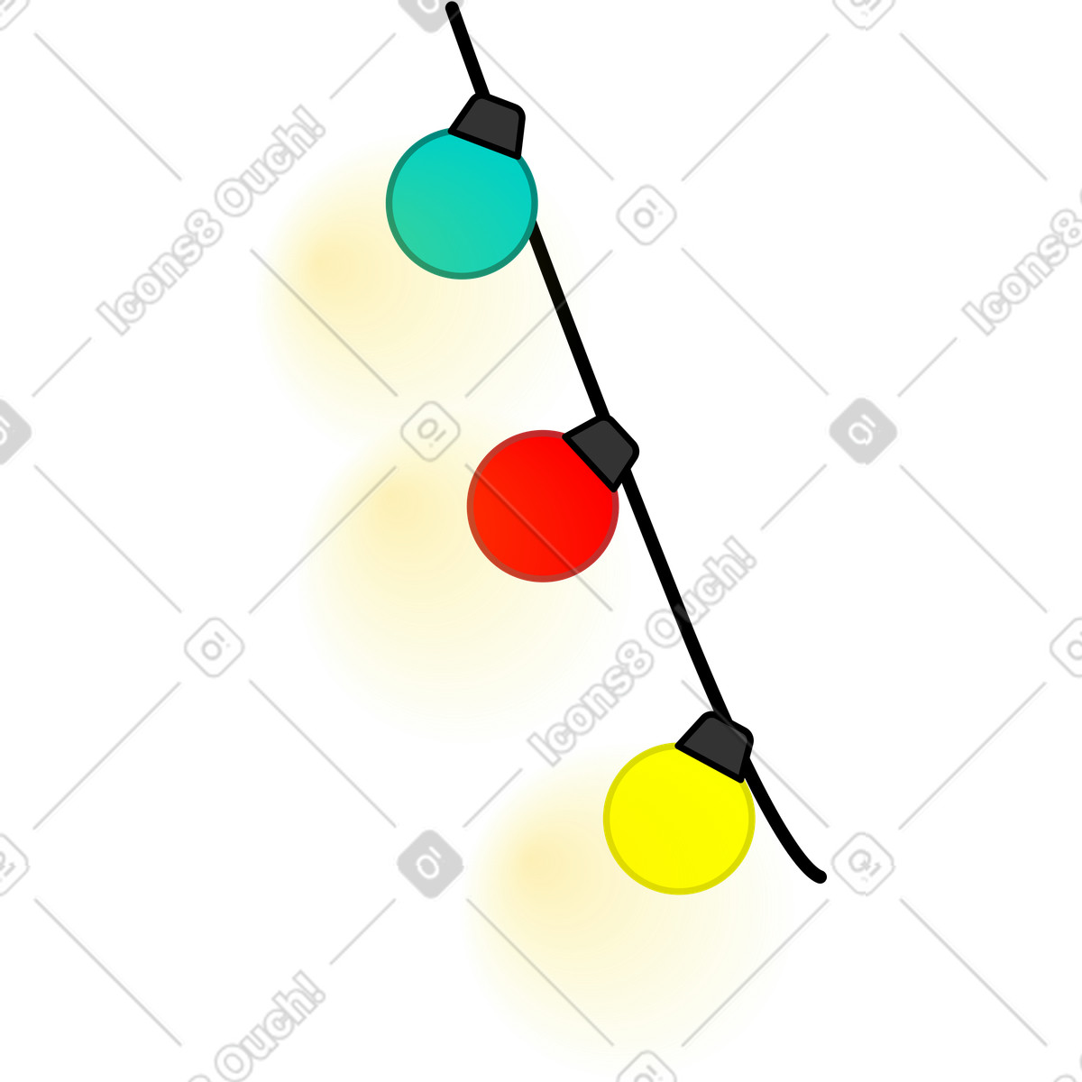 Holiday lights illustration clipart in PNG SVG GIF showcasing festive decorations