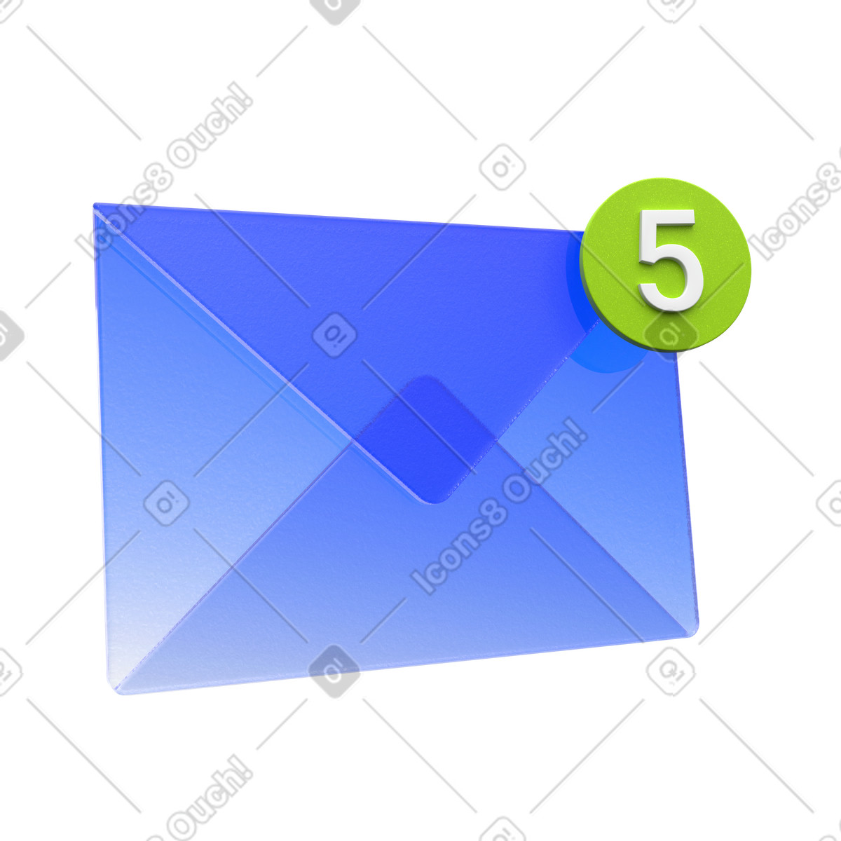 Illustration Notification d'e-mail non lu, badge de boîte réception, message en attente dans le style 3D Enterprise à télécharger aux formats PNG, SVG