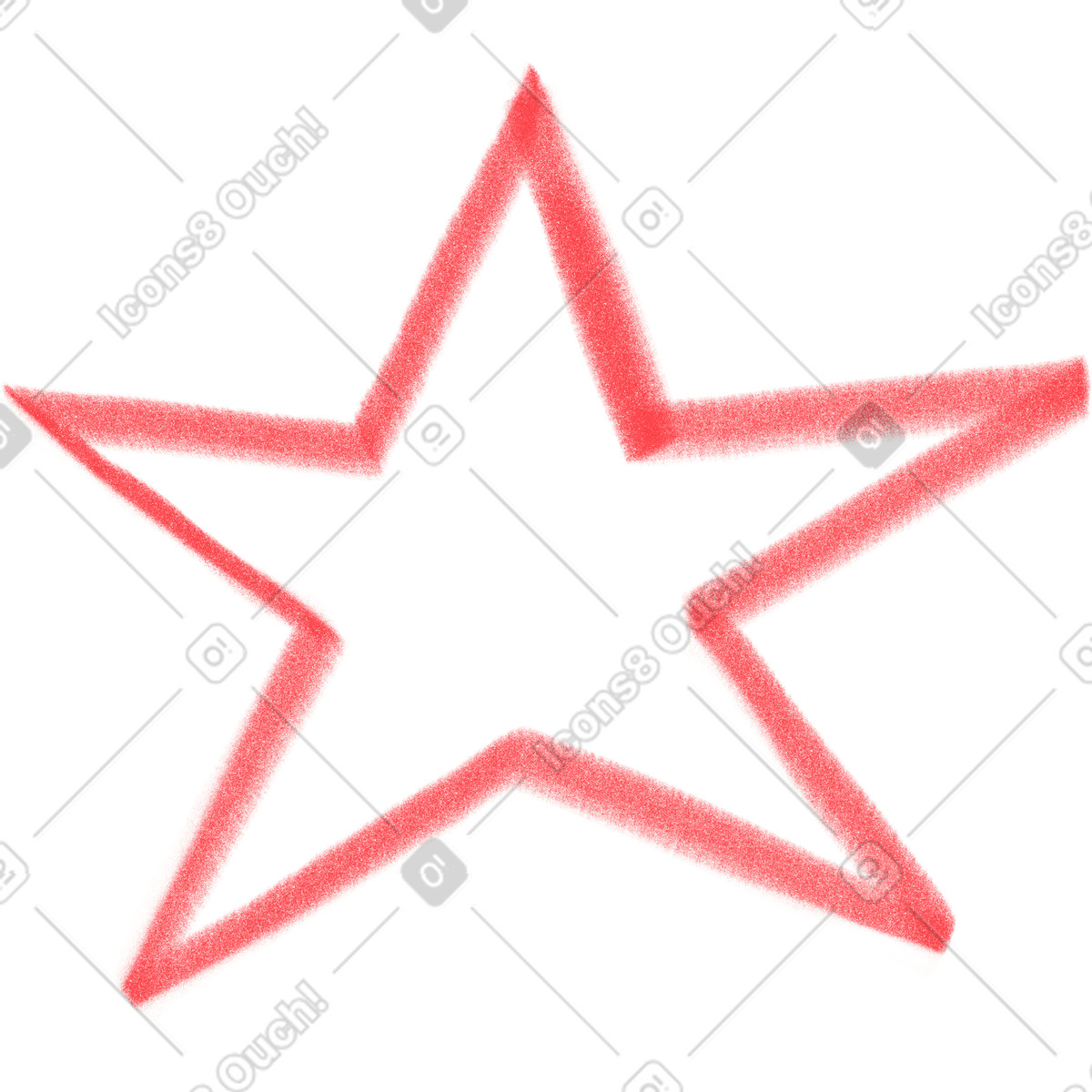 Ilustración Red star en estilo Doodle a descargar en PNG y SVG
