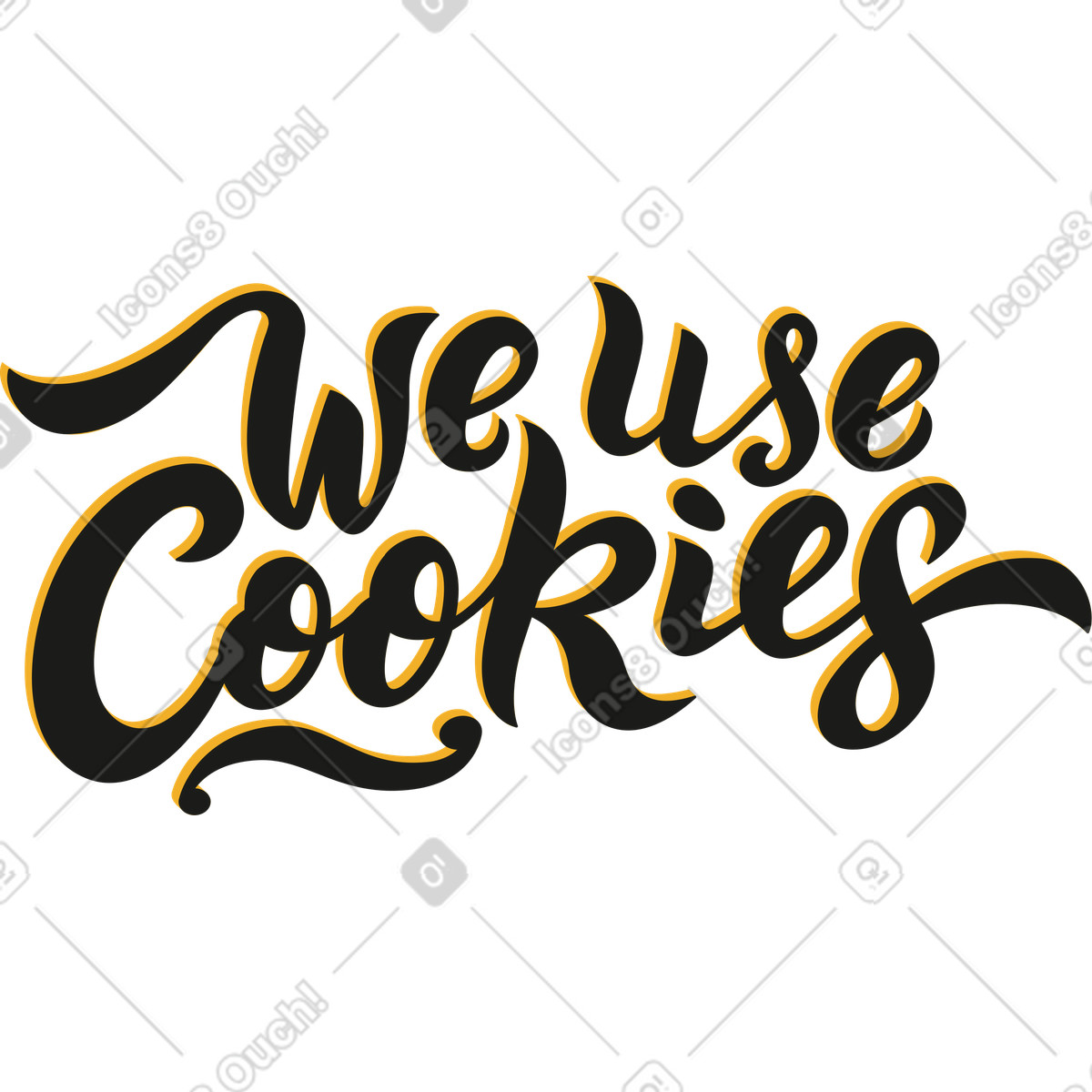 Usiamo i cookie illustrazione in stile Rubber scarica in PNG, SVG