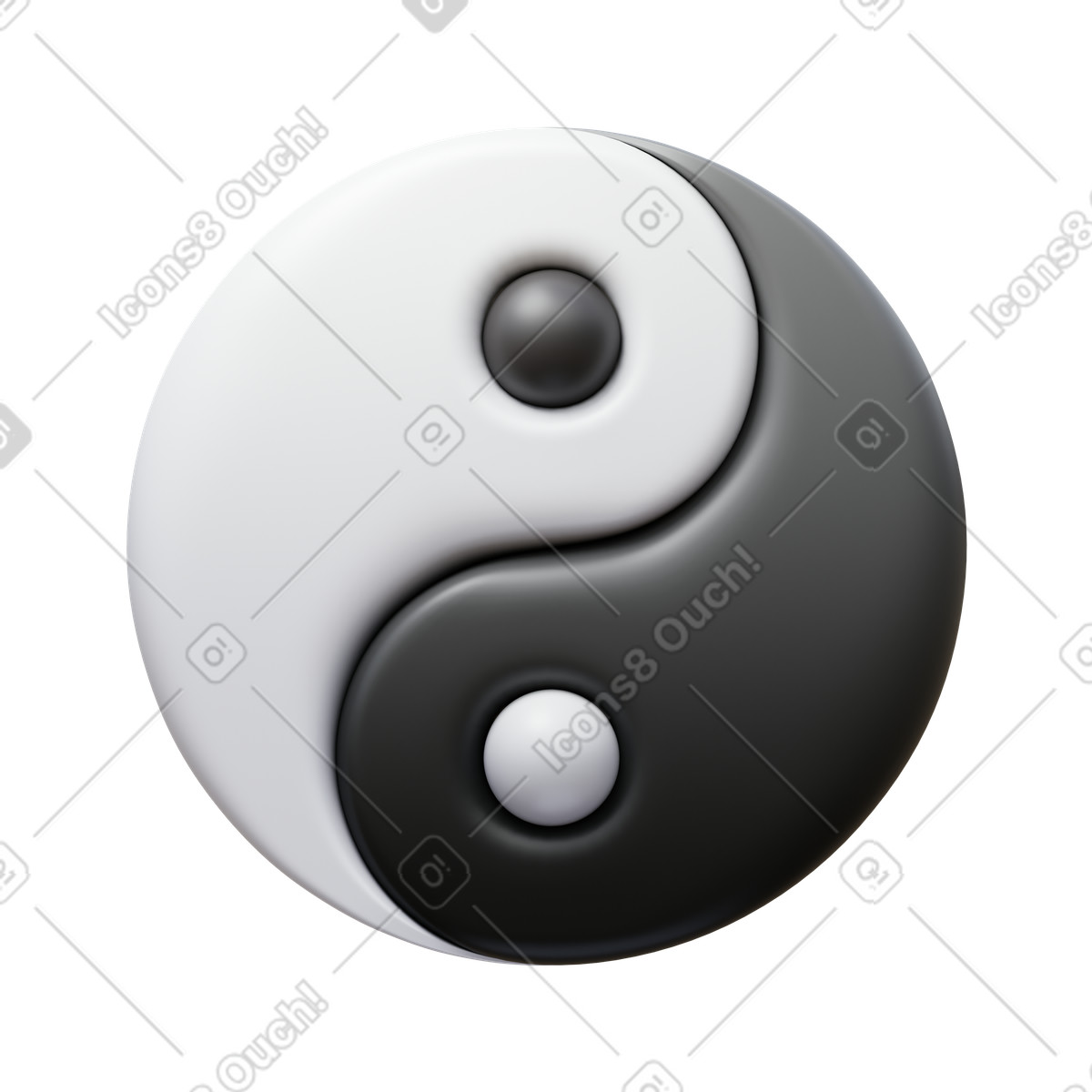 3D Fluency スタイルの 陰陽 のイラストをPNG、SVG形式でダウンロード