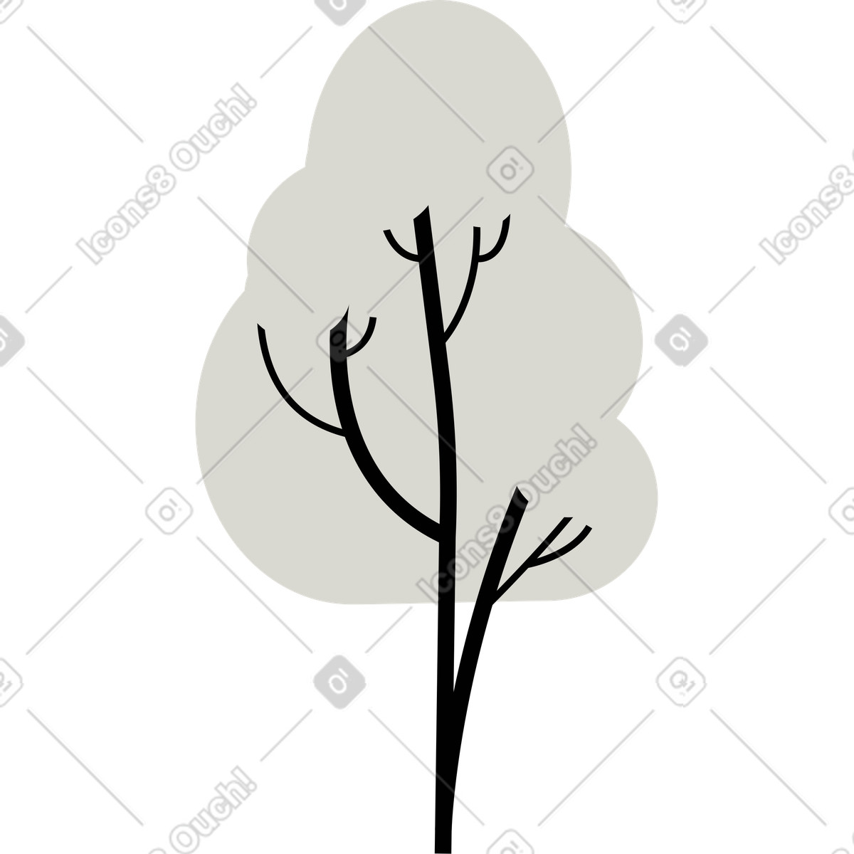 Baum-Illustration im Burgundy-Stil als Download in PNG, SVG