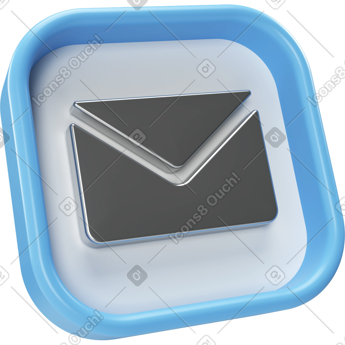 Envelope on plate with outline illustration in 3D Corporate style download in PNG, SVG