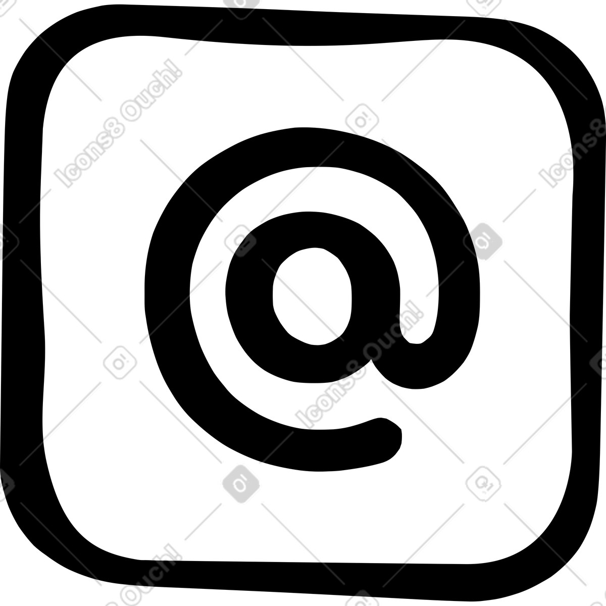 Illustration Arobase dans le style Journal à télécharger aux formats PNG, SVG