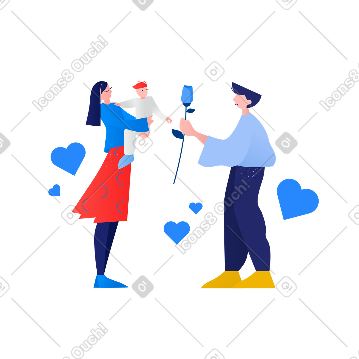 Regalo con amore illustrazione in stile Clip scarica in PNG, SVG