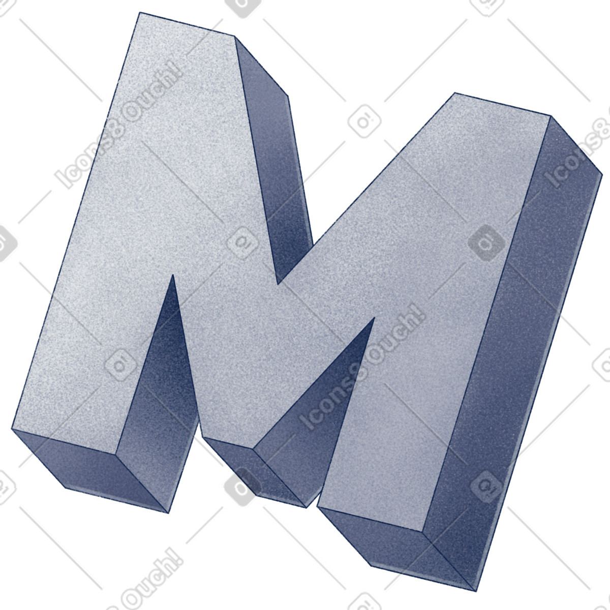 Ilustración Letter m en estilo Haze a descargar en PNG y SVG