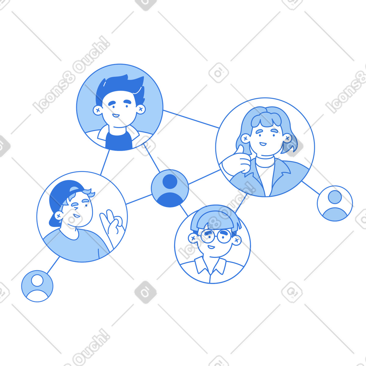 Network illustration in PNG, SVG, GIF formats