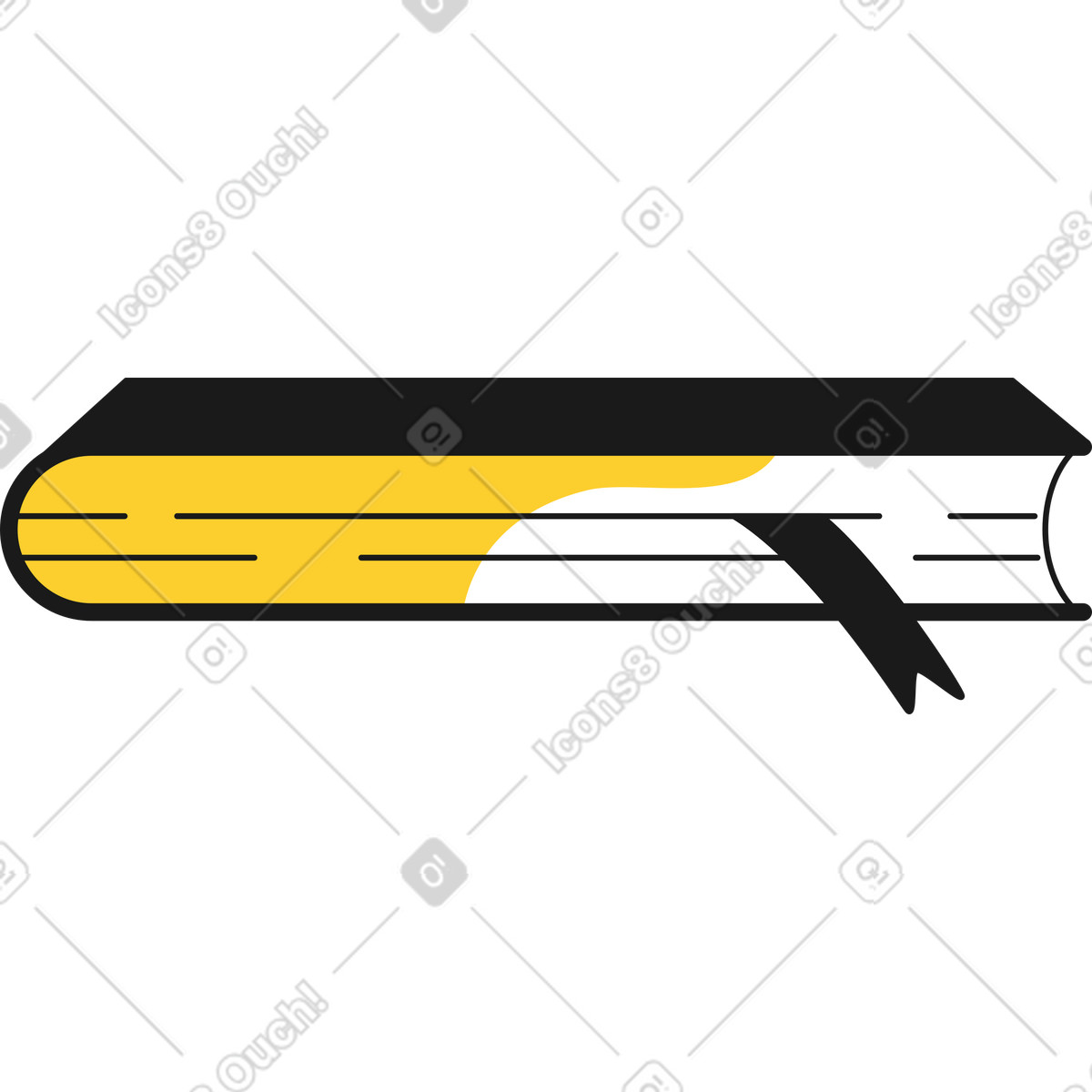 Buch mit lesezeichen versehen-Illustration im Taxi-Stil als Download in PNG, SVG