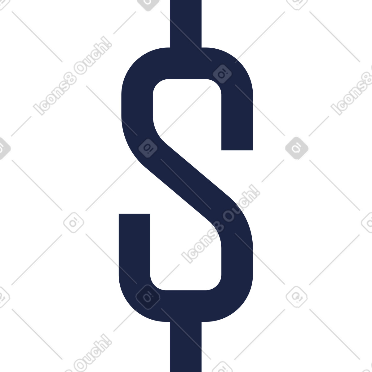 Dollaro illustrazione in stile Urban Line scarica in PNG, SVG