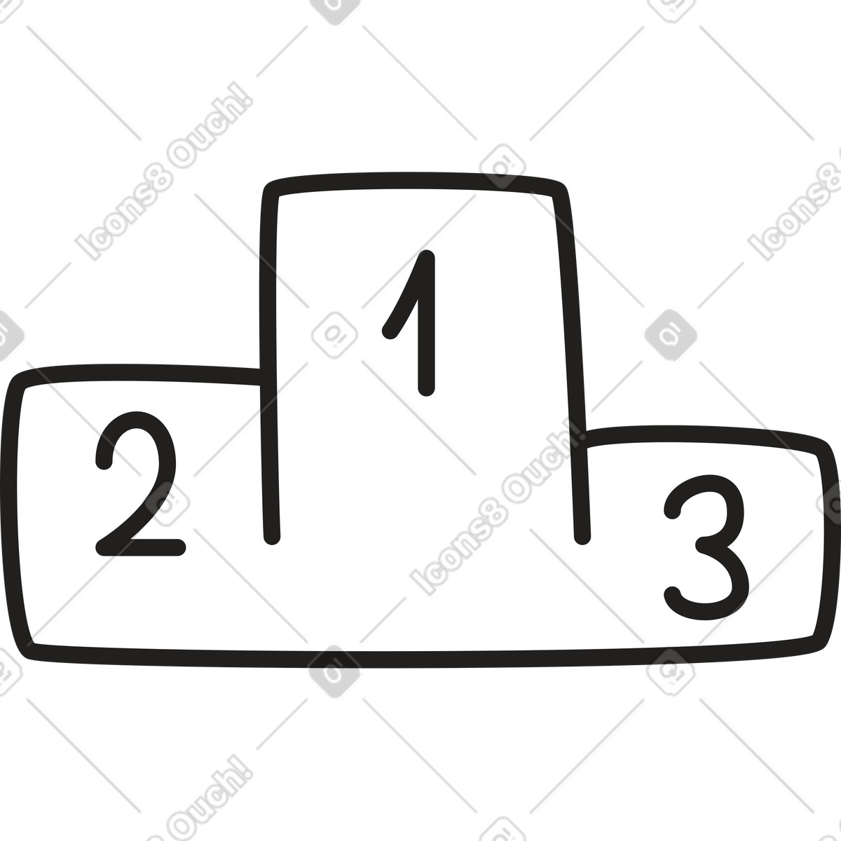 Ilustración Podio de ganadores en estilo Little a descargar en PNG y SVG