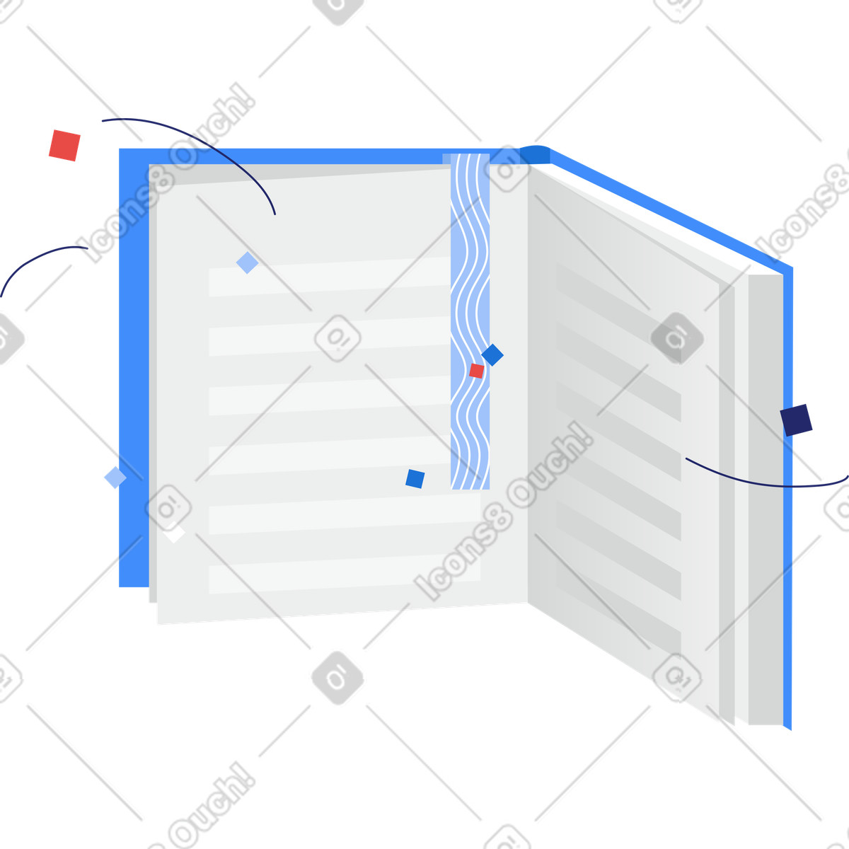 Book-Illustration im Clip-Stil als Download in PNG, SVG