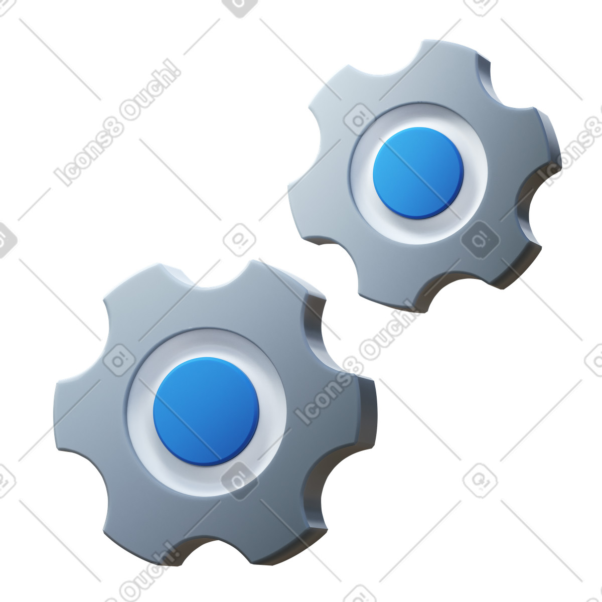 Two gears illustration in PNG, SVG