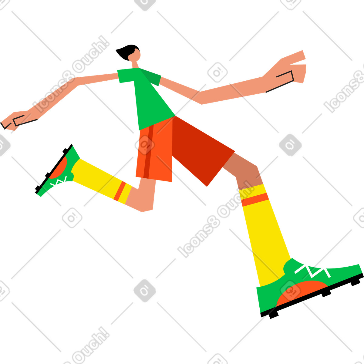 Ilustración Hombre que corre en estilo Warp a descargar en PNG y SVG