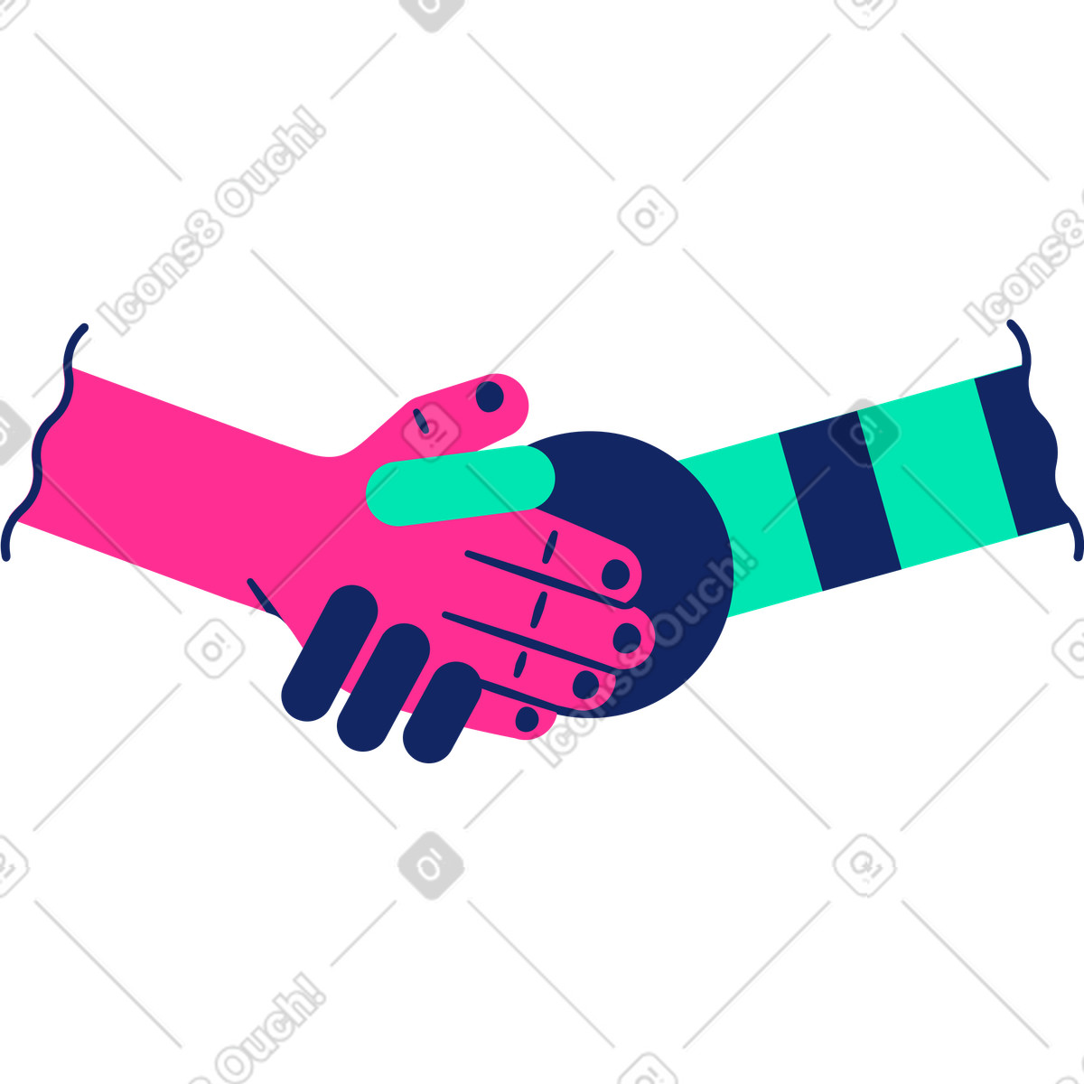 Stretta di mano illustrazione in stile Cyborg scarica in PNG, SVG