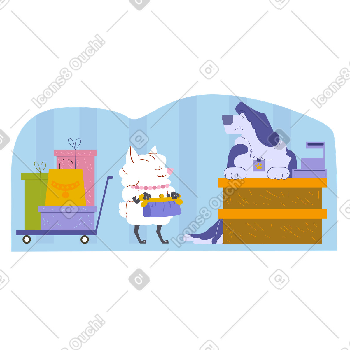 Ilustración Compras en black friday estilo Woof a descargar PNG y SVG