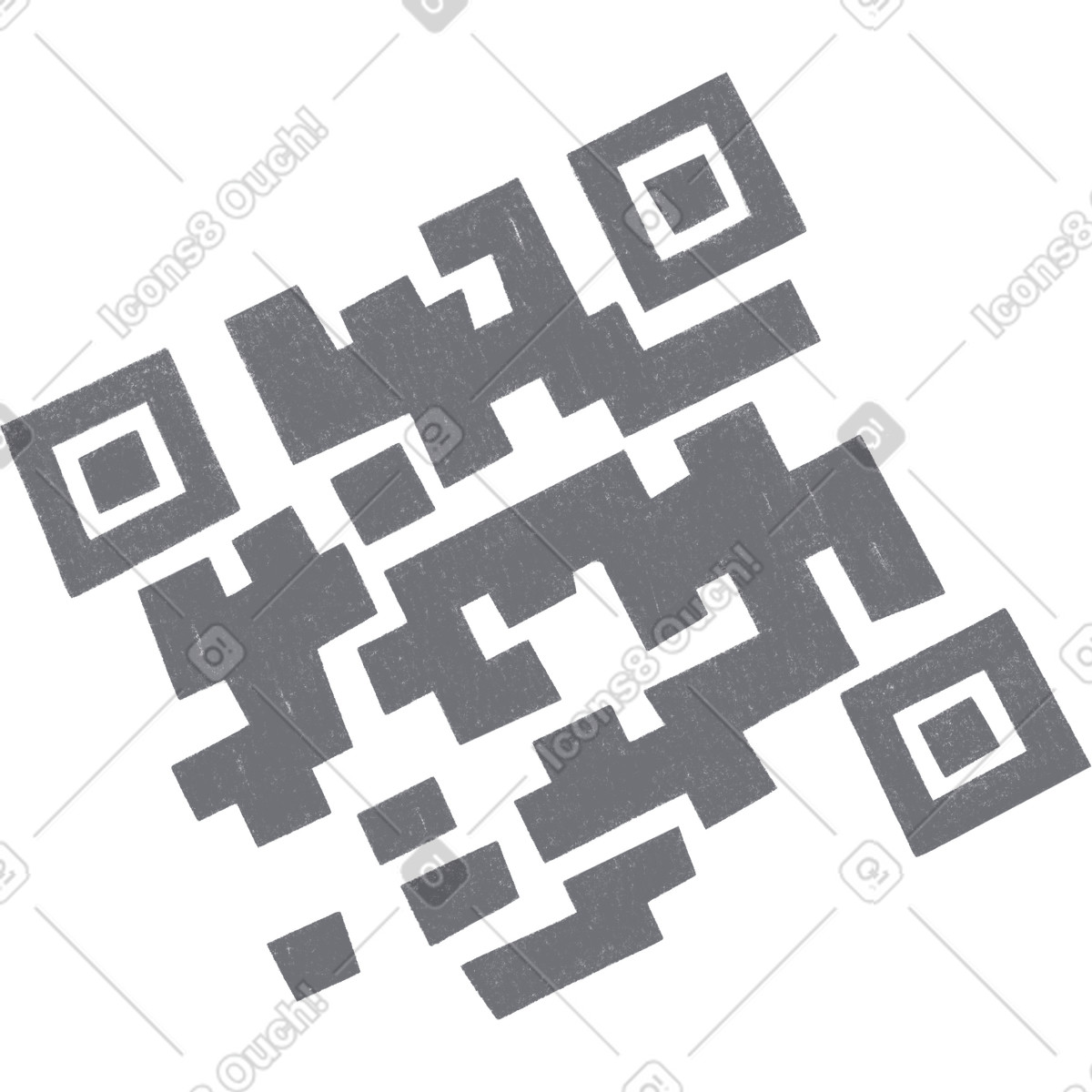 Иллюстрация Серый qr-код в стиле Tutti — скачать в форматах PNG, SVG