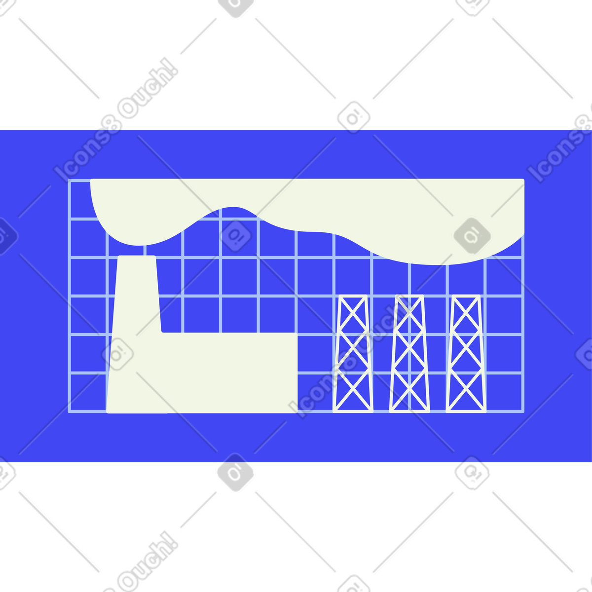 Industrial factory illustration in Abstract style download in PNG, SVG