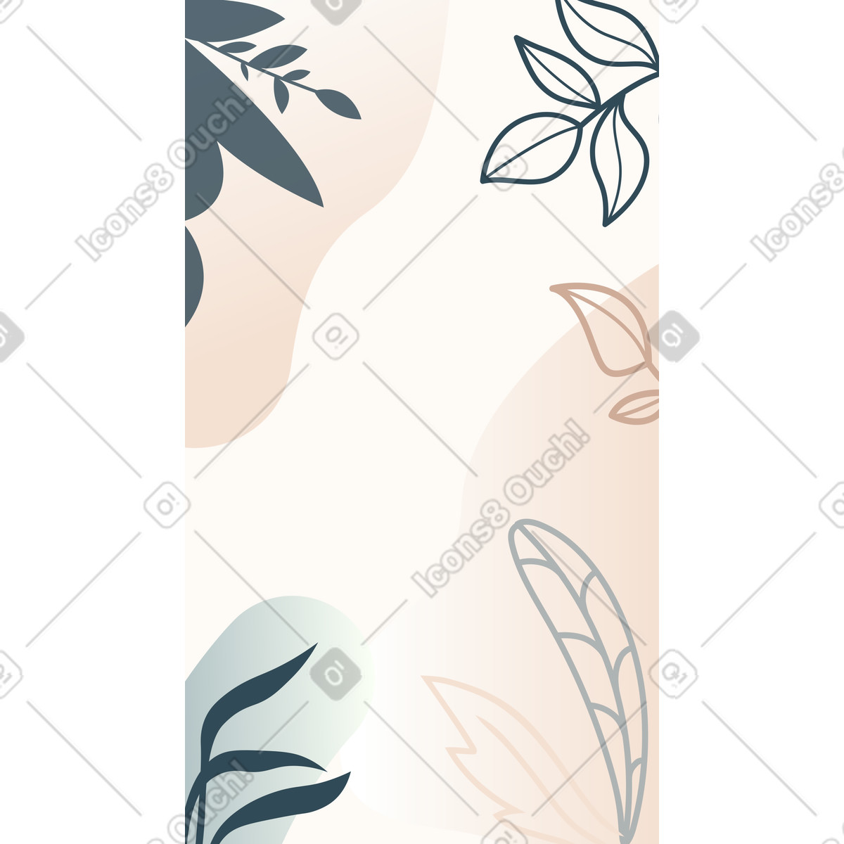 Sfondo con foglie illustrazione in stile Experimental scarica in PNG, SVG