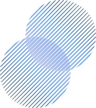 Two overlapping circles with blue shading - Forms style illustration