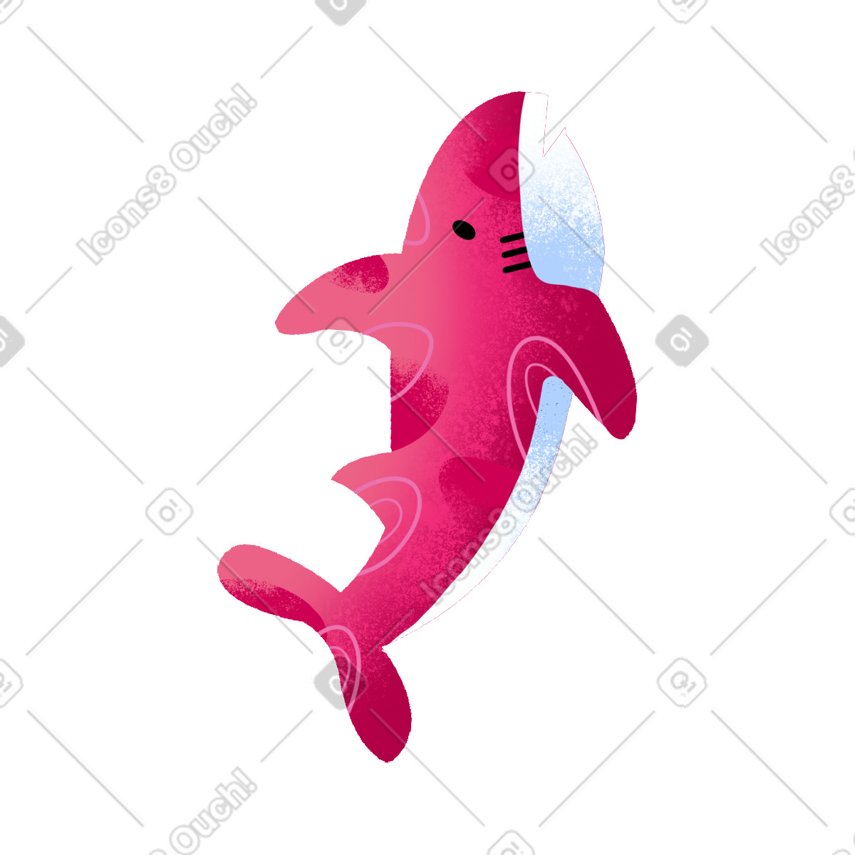 Illustration Pink shark toy dans le style Flare à télécharger aux formats PNG, SVG