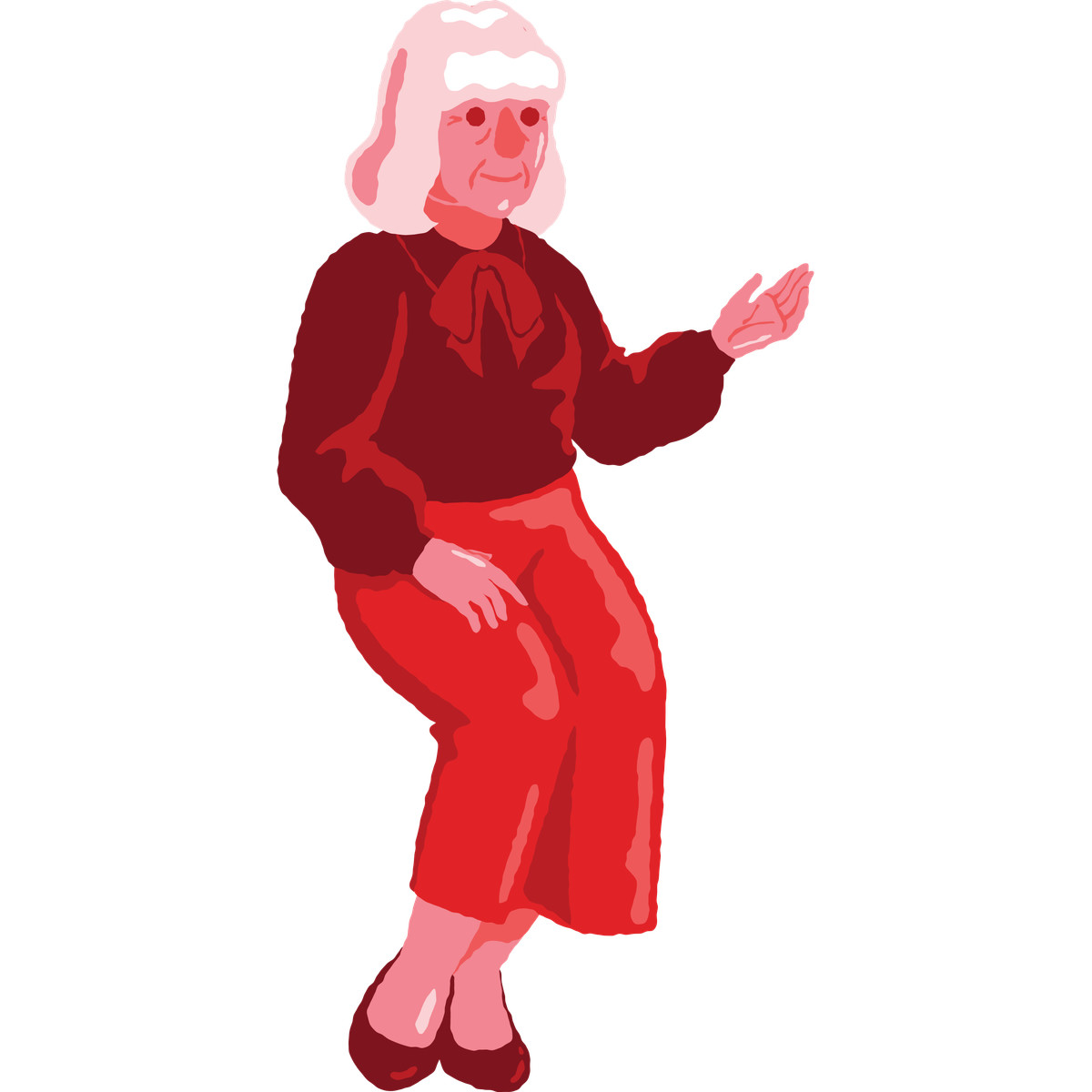 Cherry スタイルの Old woman sitting のイラストをPNG、SVG形式でダウンロード