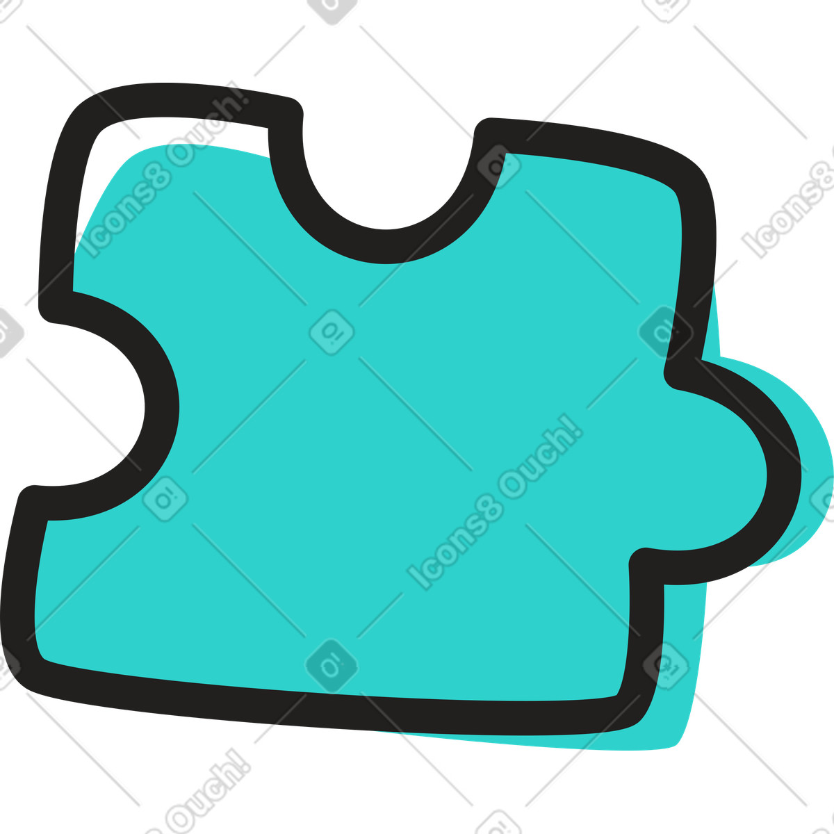 Puzzle piece illustration in Little style download in PNG, SVG