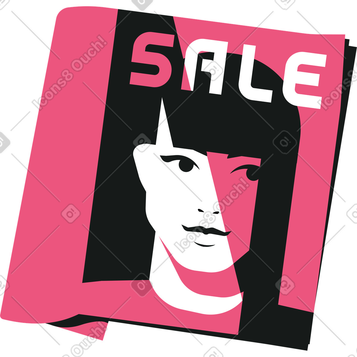 Ilustración Revista brillante con página de publicidad en estilo Lounge a descargar en PNG y SVG