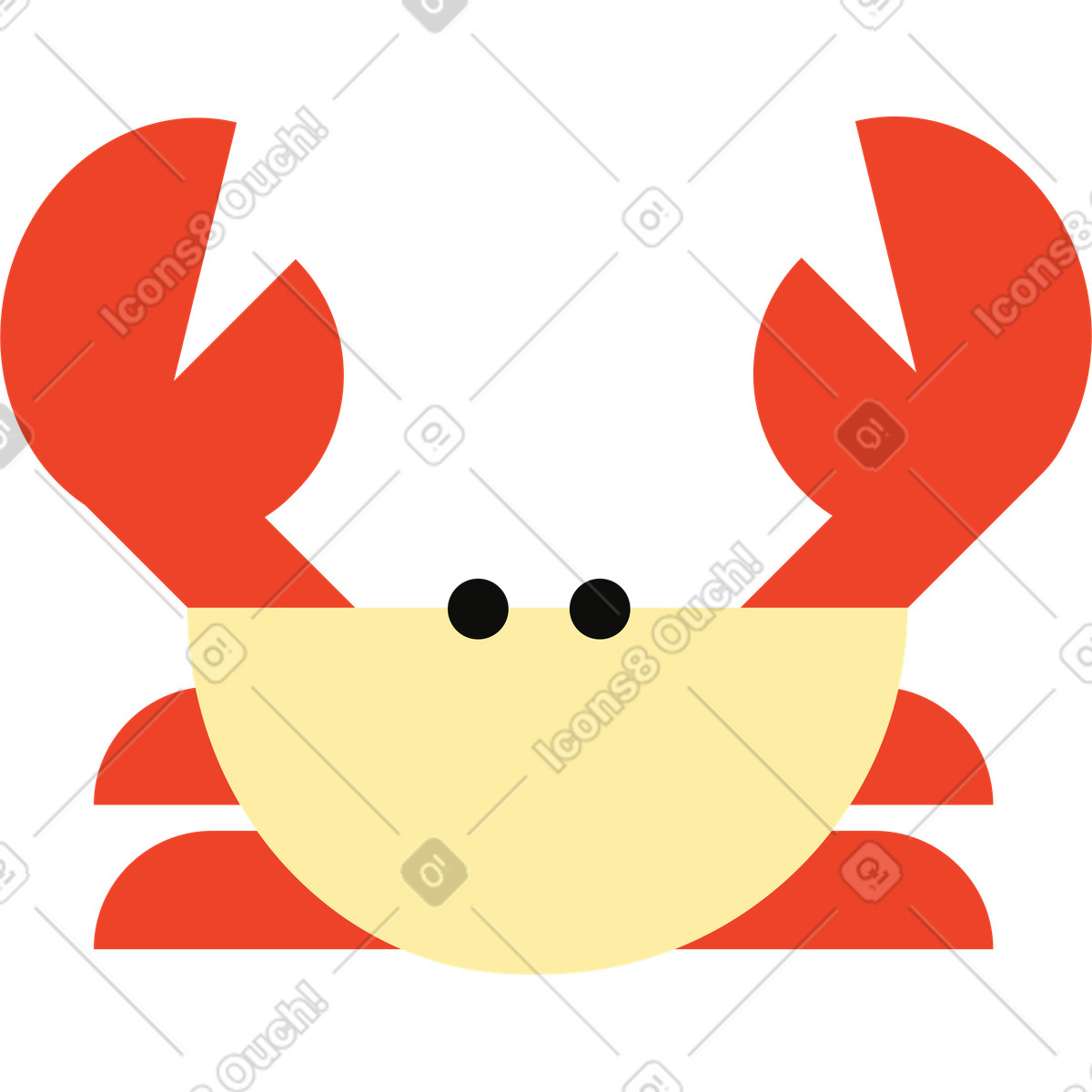 Polar スタイルの カニ のイラストをPNG、SVG形式でダウンロード