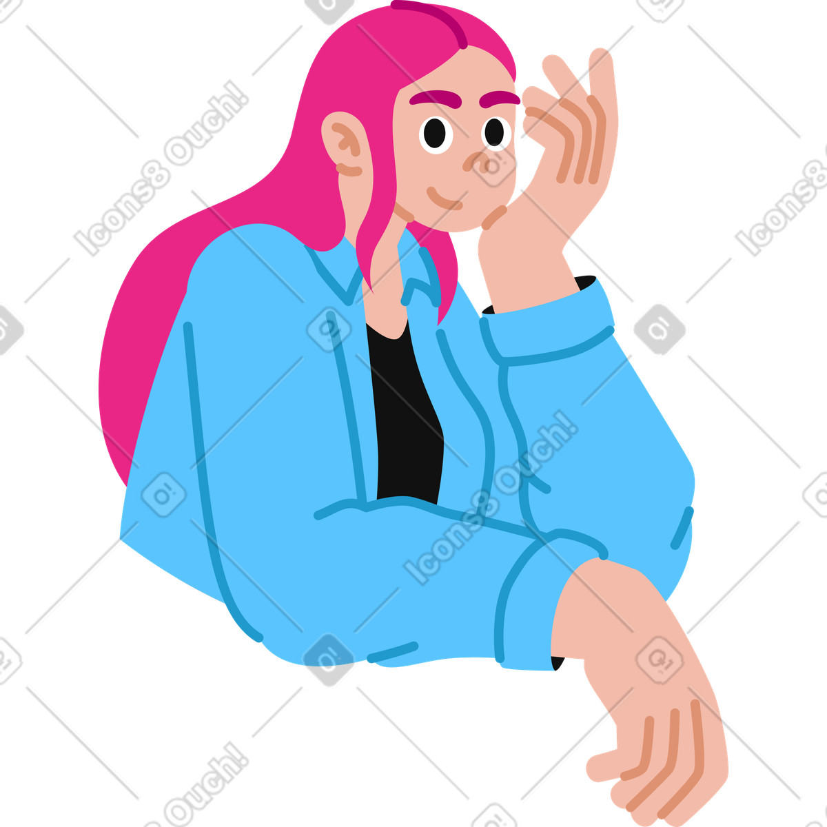 Ilustração de Jovem camisa sorrindo em no estilo Active para baixar em PNG, SVG
