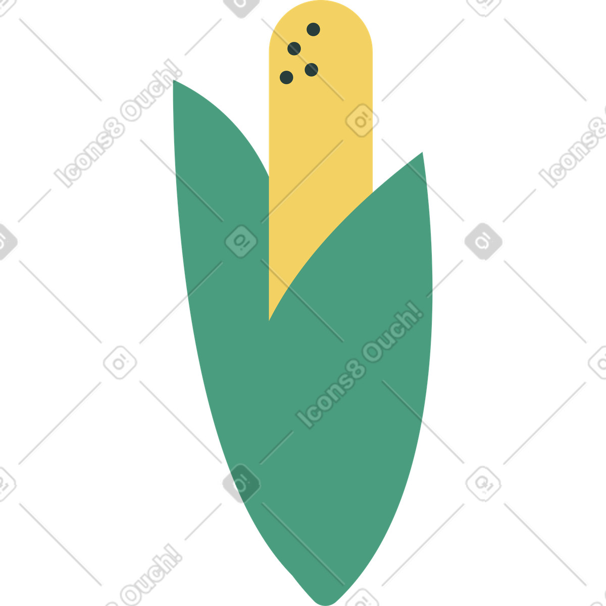 Macaroni 스타일의 옥수수 일러스트레이션 PNG, SVG 다운로드