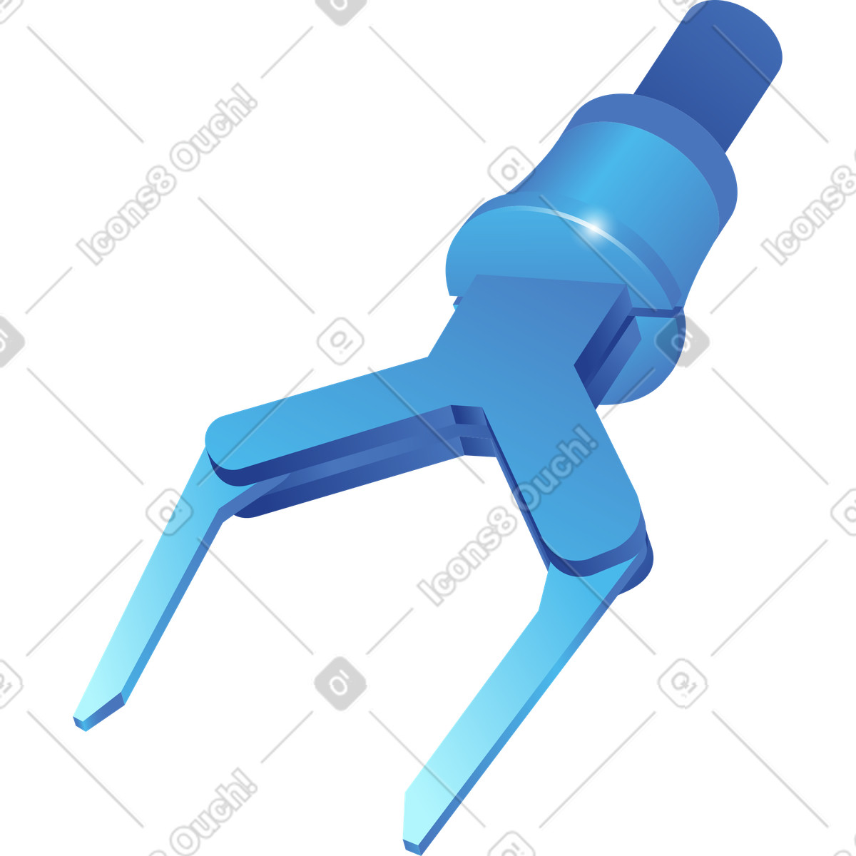 Illustration Robot gripper tool for industrial automation and precision material handling dans le style Quantum à télécharger aux formats PNG, SVG