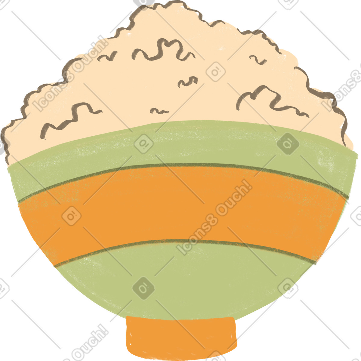 Ilustración Bowl of rice en estilo Lumiere a descargar en PNG y SVG