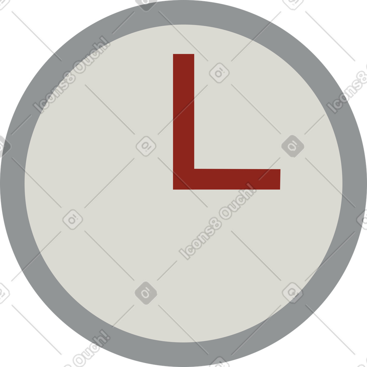 Uhr-Illustration im Burgundy-Stil als Download in PNG, SVG