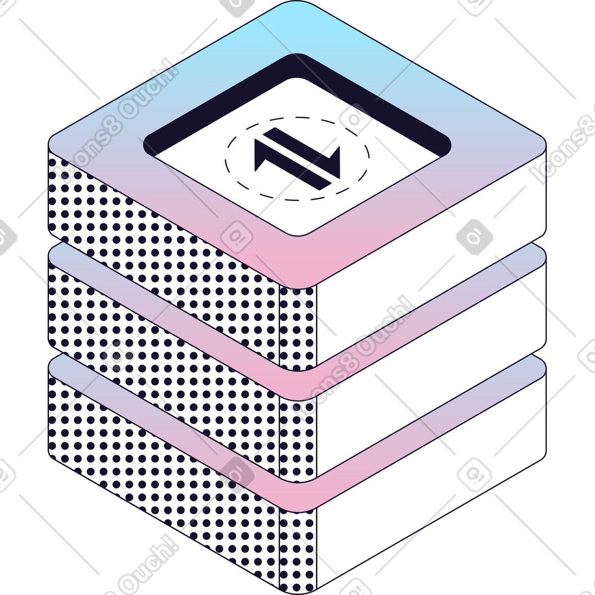 Server cluster illustration in Node style download in PNG, SVG