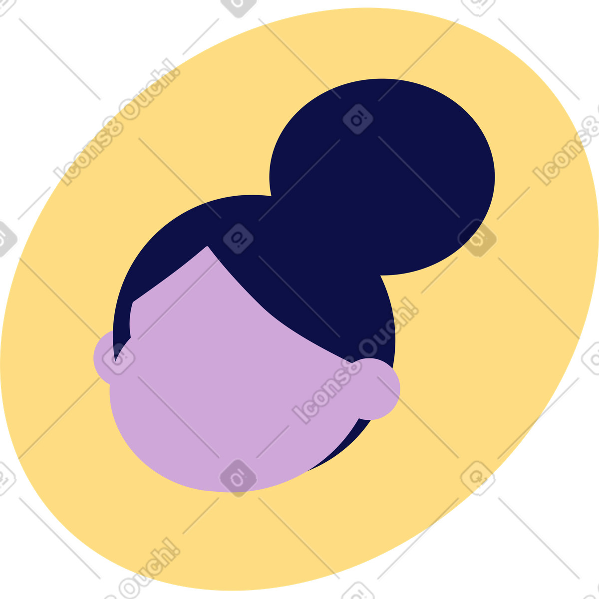 Kopf im kreis-Illustration Dizzy-Stil als Download in PNG, SVG