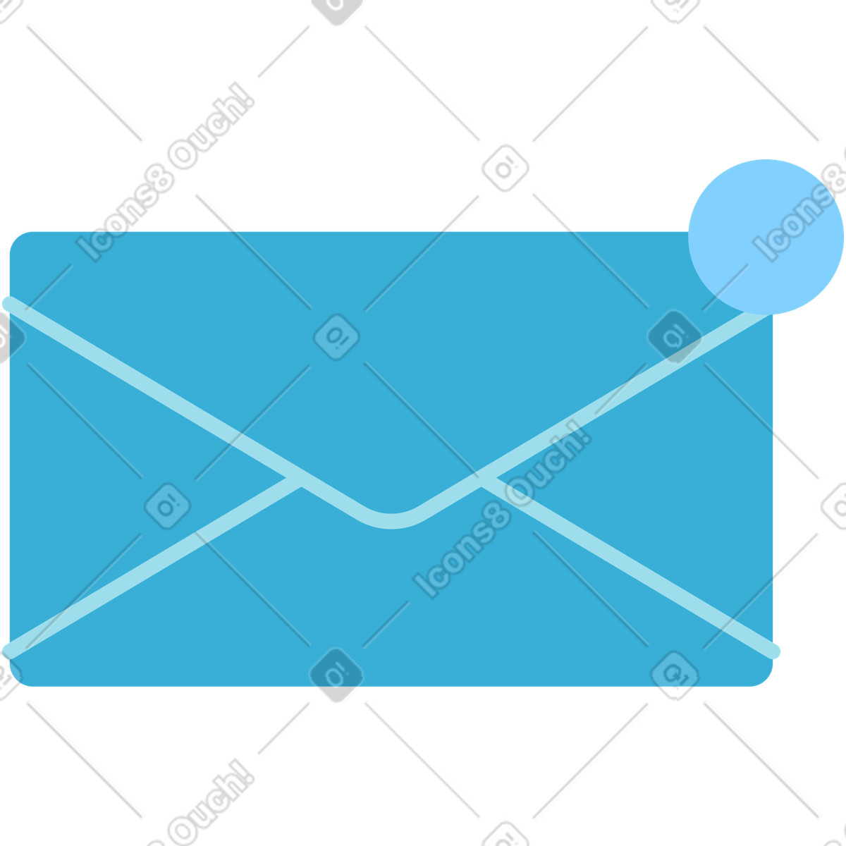Daily 스타일의 Blue envelope with message notification 일러스트레이션 PNG, SVG 다운로드