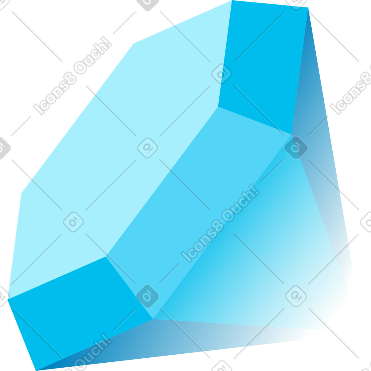 Diamante illustrazione in stile Icy scarica in PNG, SVG